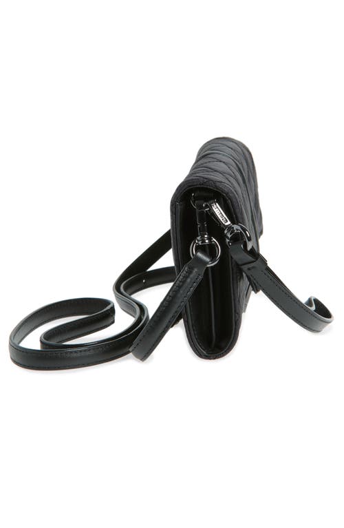 Mz Wallace Astor Diamond Quilted Nylon Convertible Crossbody Bag In Black