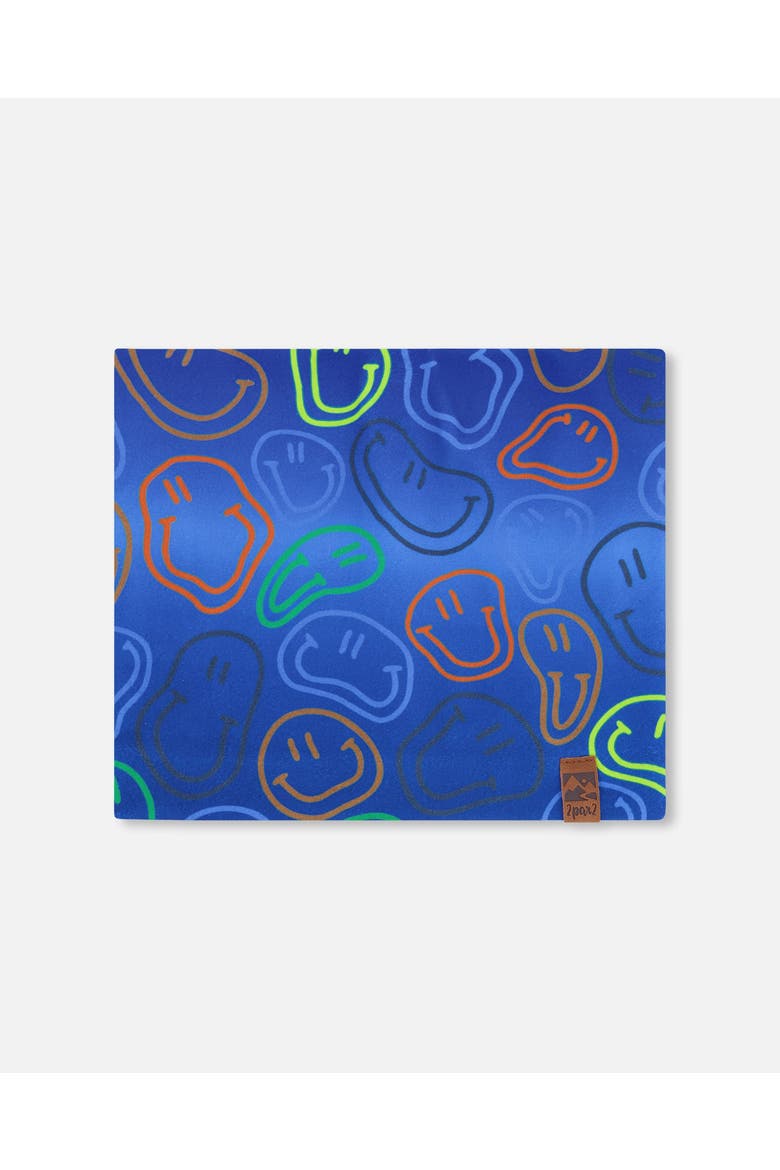 Boy Stretch Jersey Smileys Neck Tube, Main, color, Blue Printed Smileys