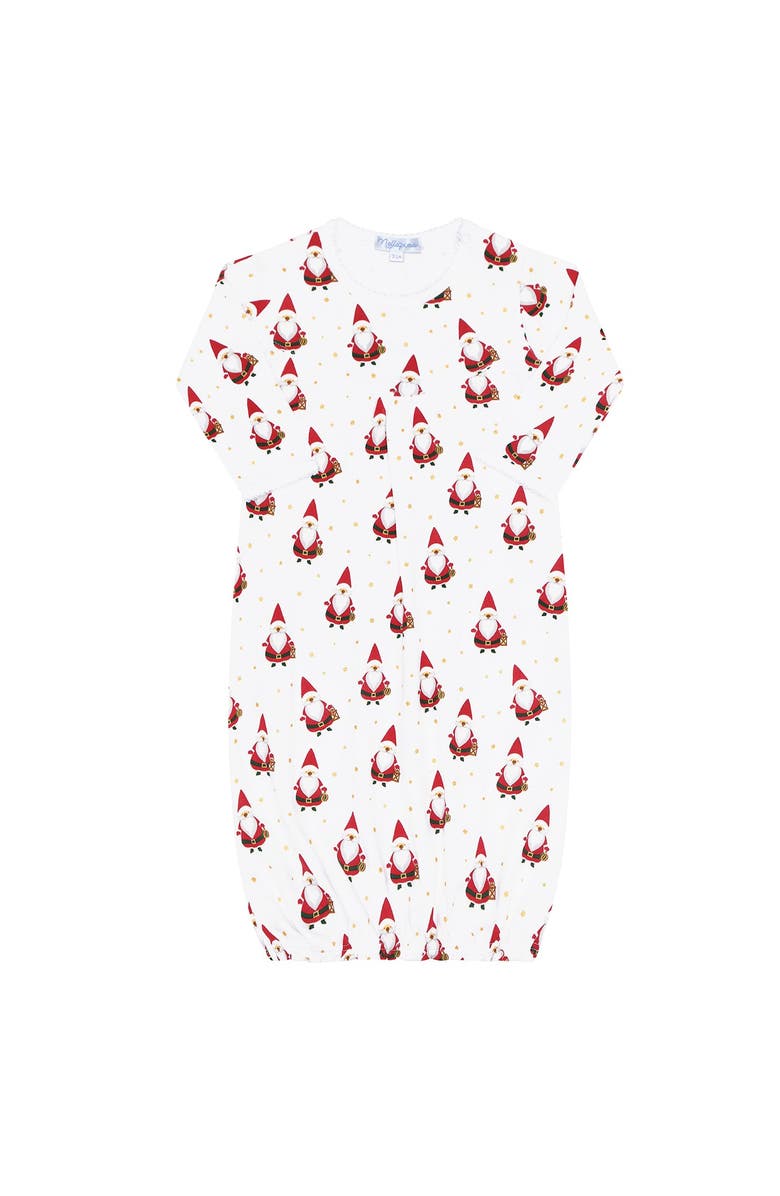 Nellapima Pima Cotton Santa Print Gown - Baby, Main, color, Multicolor