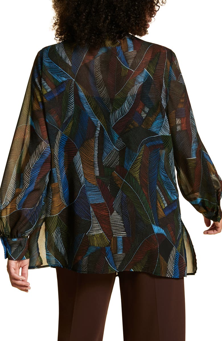 Marina Rinaldi Printed Chiffon Shirt, Alternate, color, 