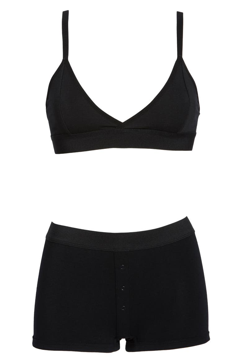 Bralette & Boxer Set, Alternate, color, BLACK