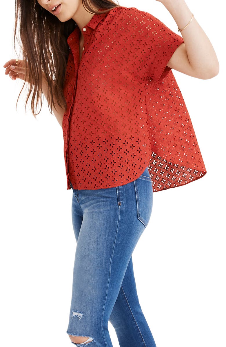 Madewell Eyelet Hilltop Shirt, Alternate, color,