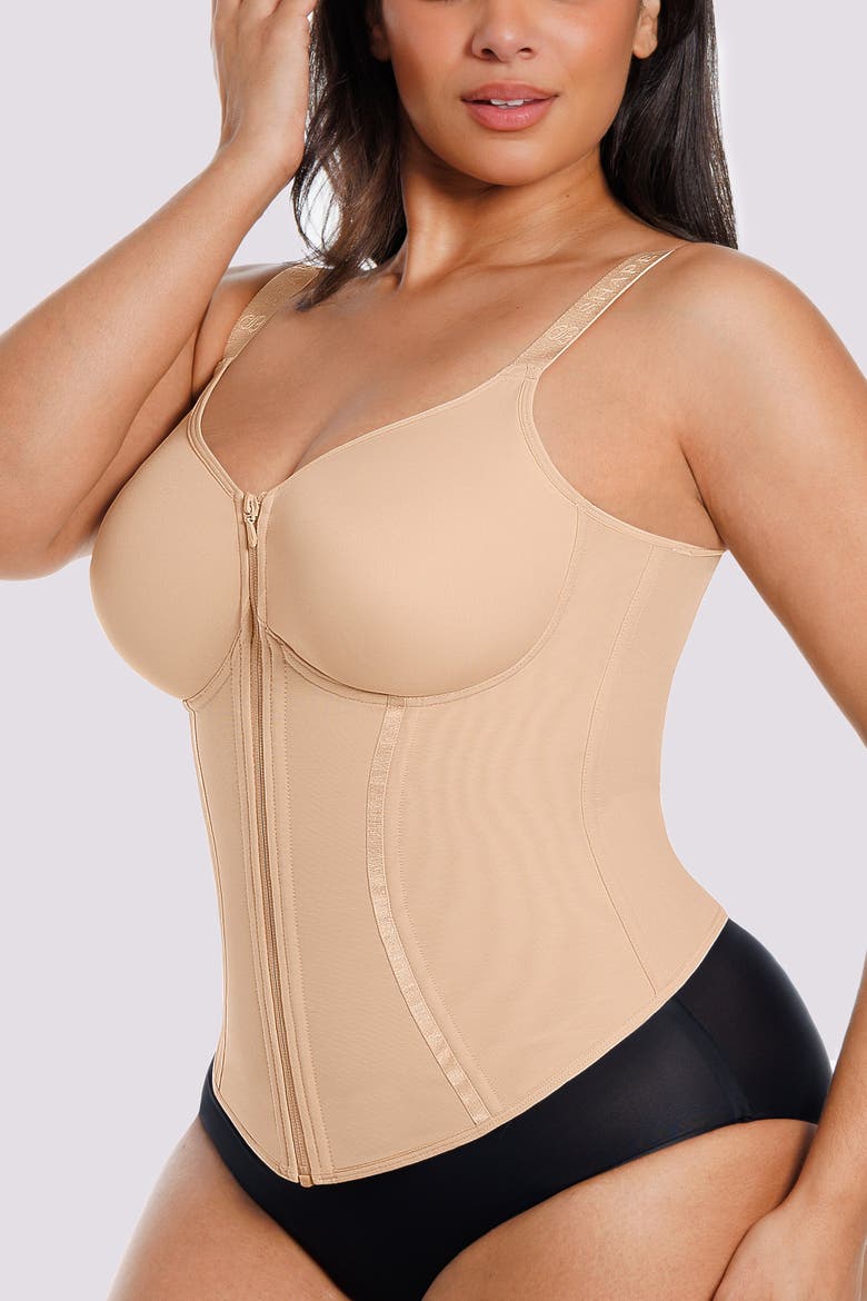Tummy Control Corset Shaping Top, Alternate, color, Beige