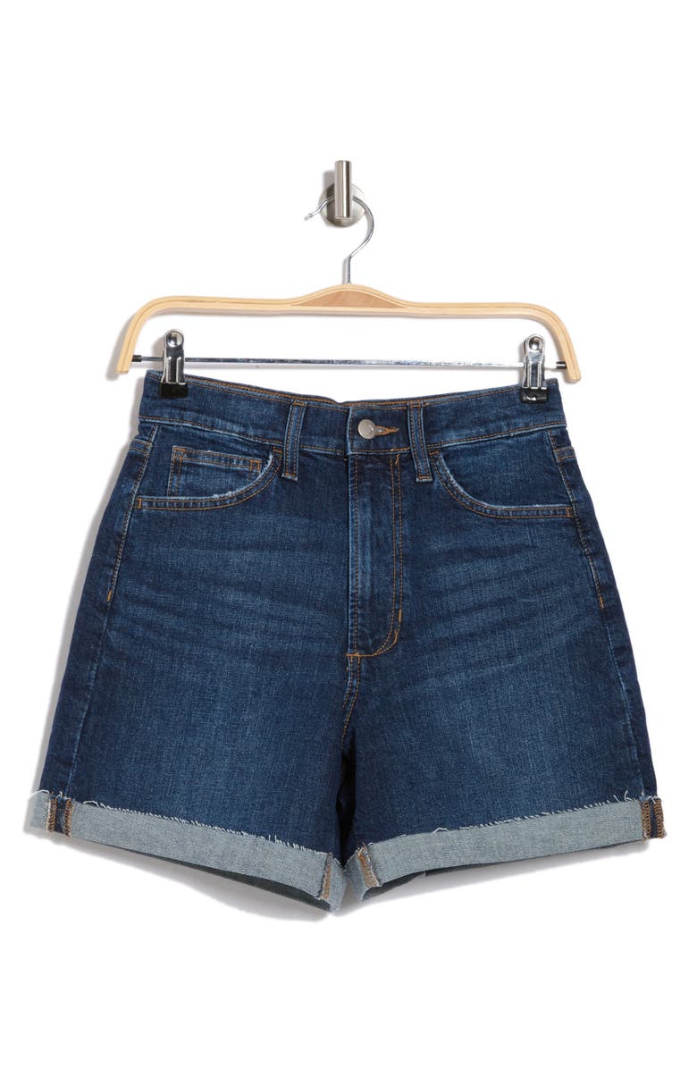 Joe's Cuffed High Waist Mid Thigh Denim Shorts, Alternate, color, Latvia