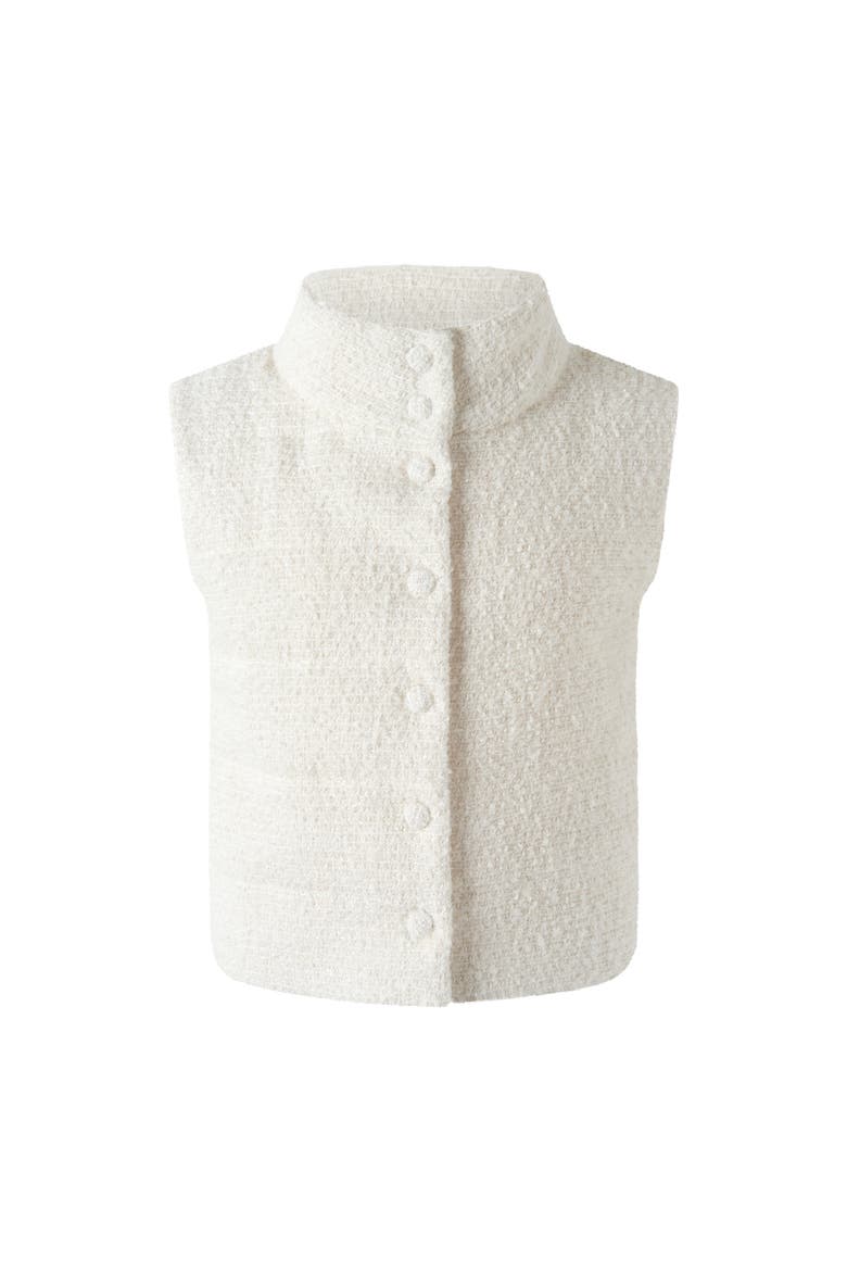 Tweed Padded Vest, Main, color, White