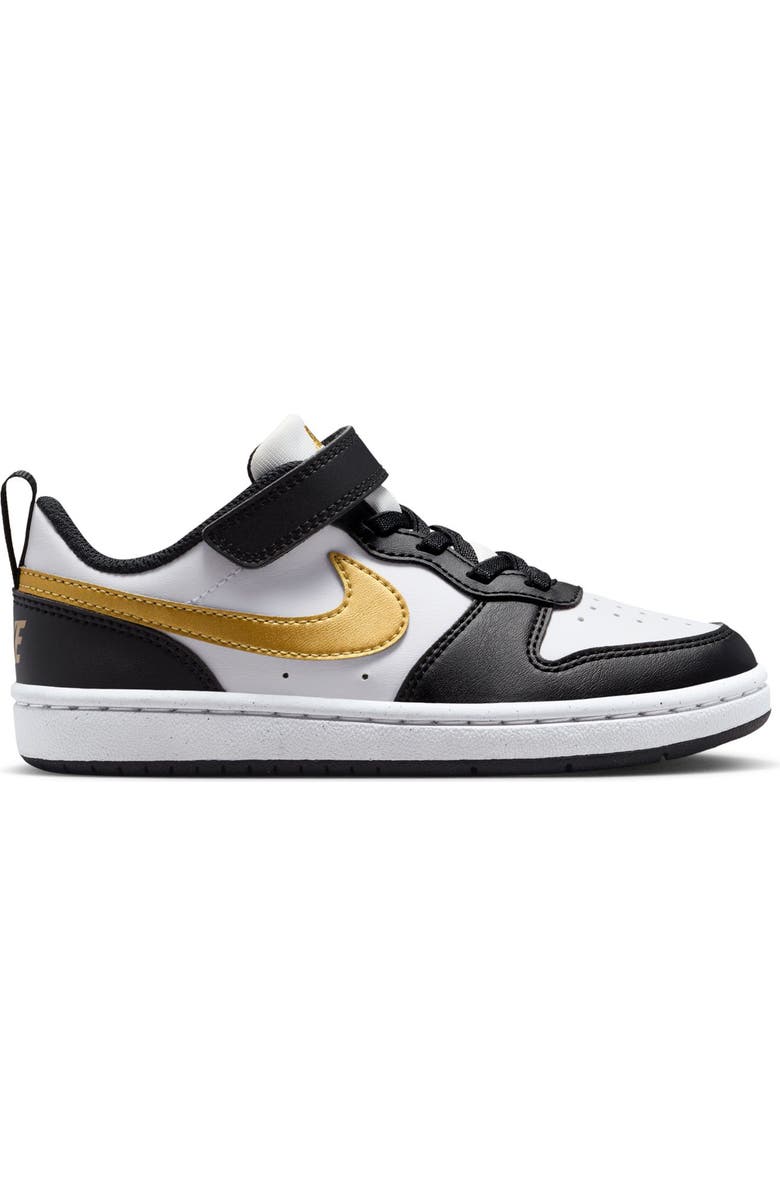 Nike Kids' Court Borough Low Recraft Sneaker, Alternate, color, Black/ Metallic Gold/ Black