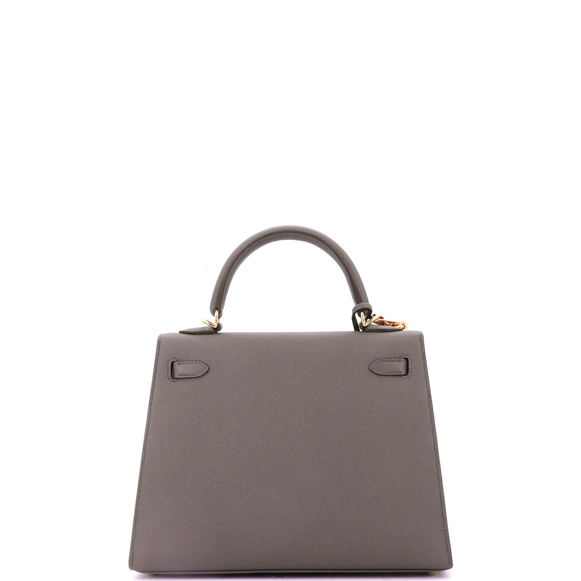 Pre-Owned Hermes Kelly Handbag Grey Epsom with Gold Hardware 25, Alternate, color, 