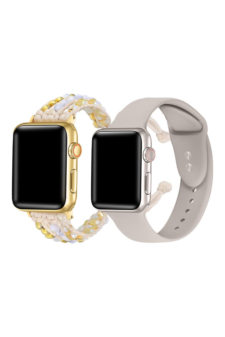 Gemma Silicone 2-Pack Apple Watchbands, Main, color, GOLD