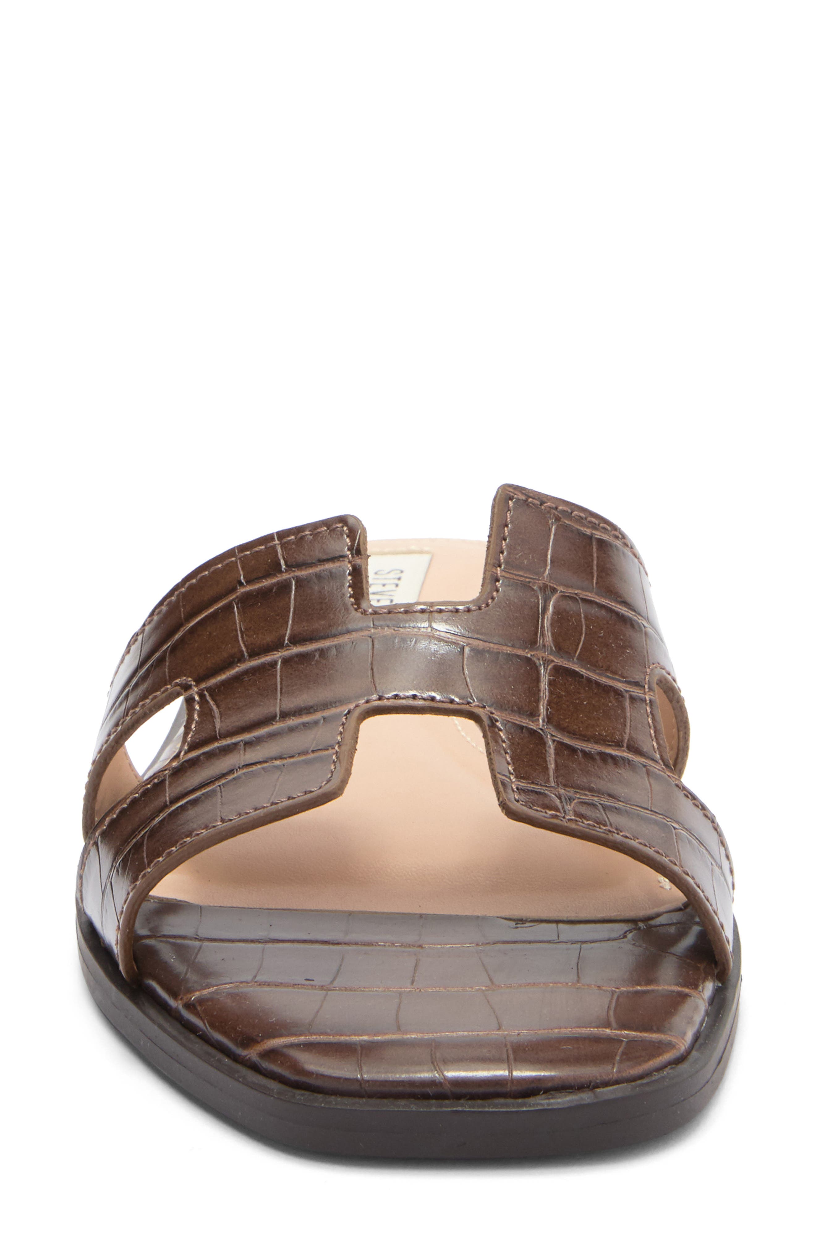 Harlien Slide Sandal, Alternate, color, BROWN CROCODILE