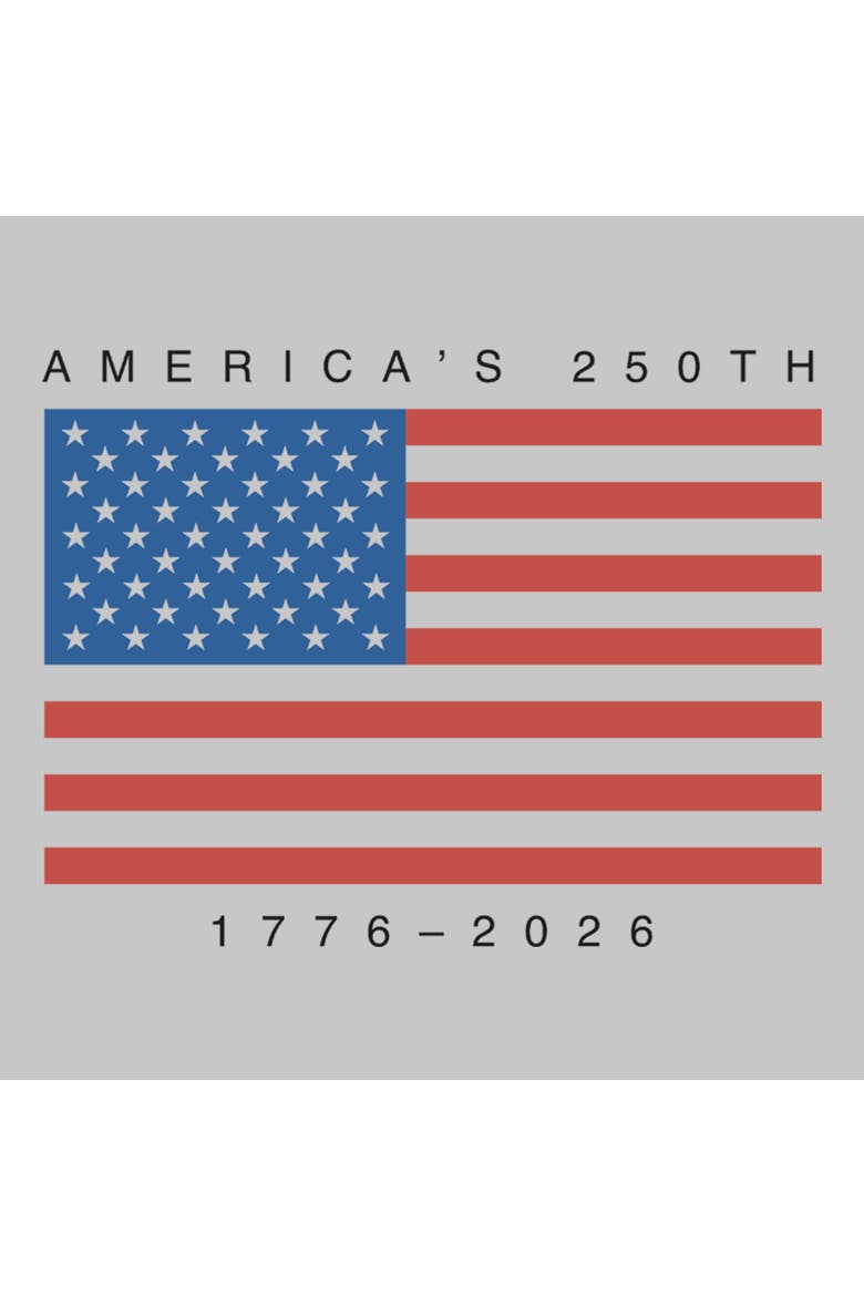 Juniors Lost Gods America 250th Anniversary Flag T Shirt, Alternate, color, Athletic Heather