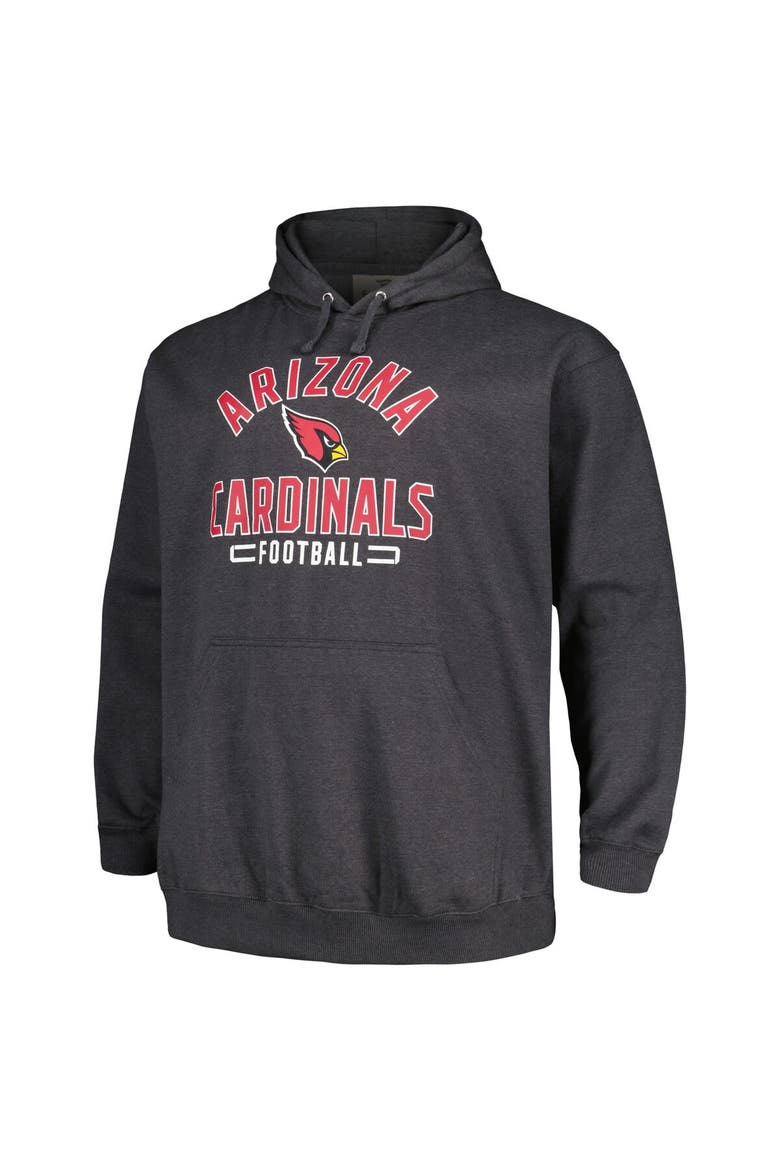 Men's Fanatics Branded Heather Charcoal Arizona Cardinals Big & Tall Pullover Hoodie, Alternate, color, Heather Charcoal
