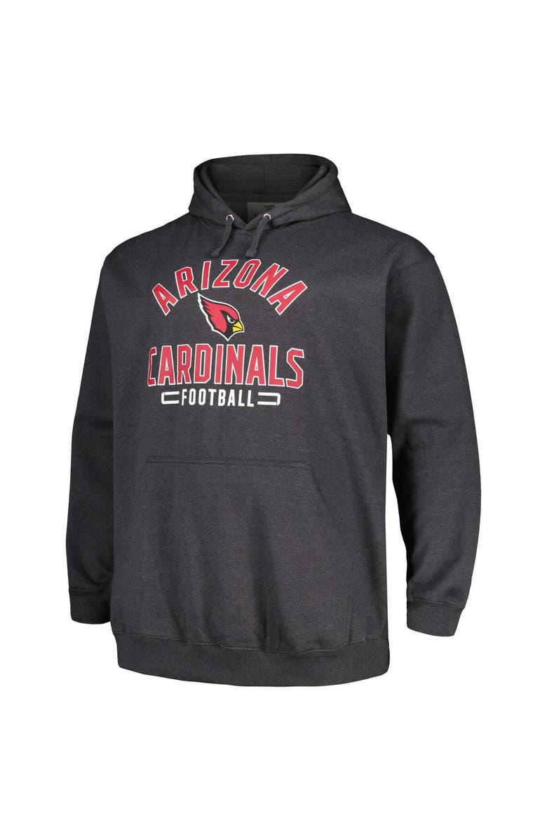 FANATICS Men's Fanatics Branded Heather Charcoal Arizona Cardinals Big & Tall Pullover Hoodie, Alternate, color, Heather Charcoal