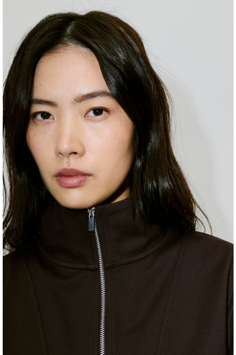 Half Zip Sweatshirt, Alternate, color, BROWN