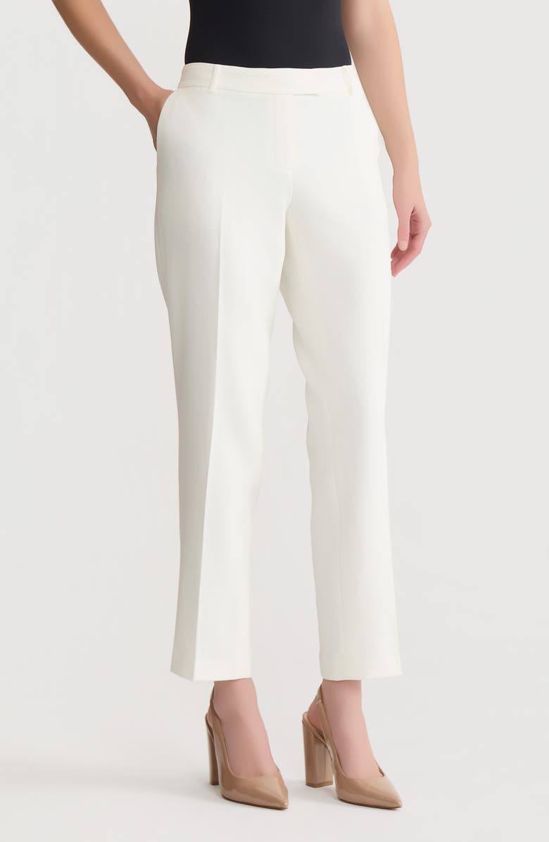 KASPER Flat Front Straight Leg Pants, Alternate, color, Vanilla Ice