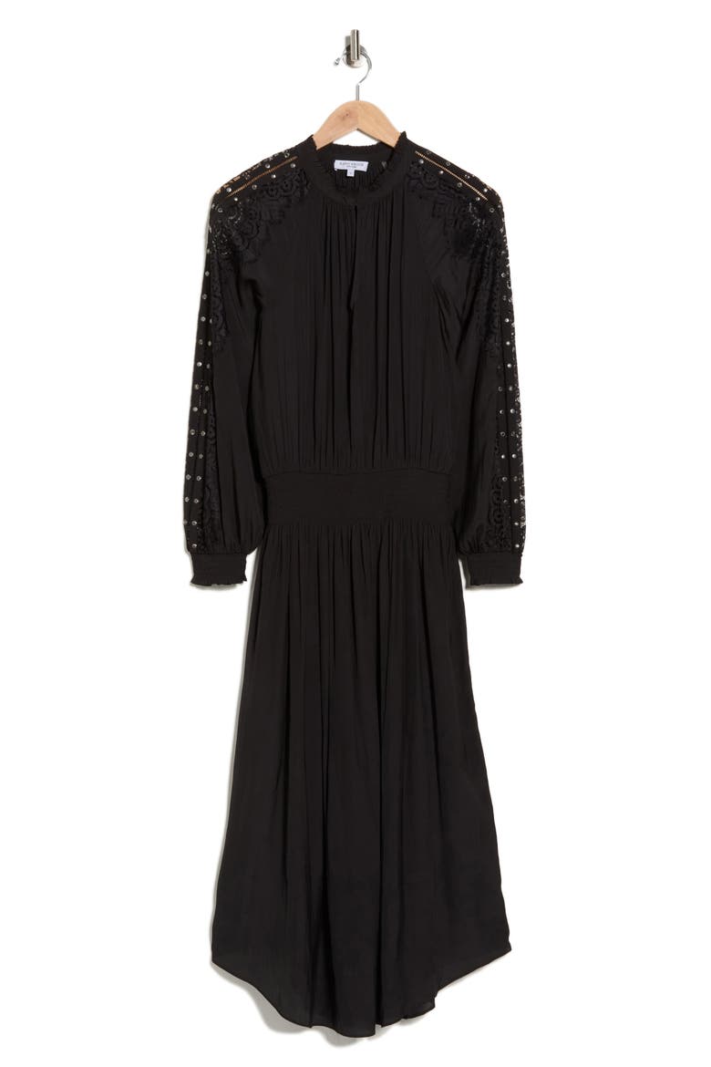 Misty Long Sleeve Maxi Dress, Alternate, color, BLACK