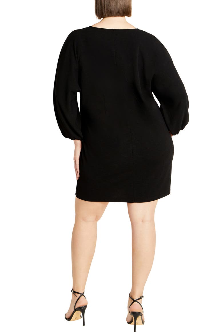 Lilia Balloon Sleeve Minidress, Alternate, color, BLACK