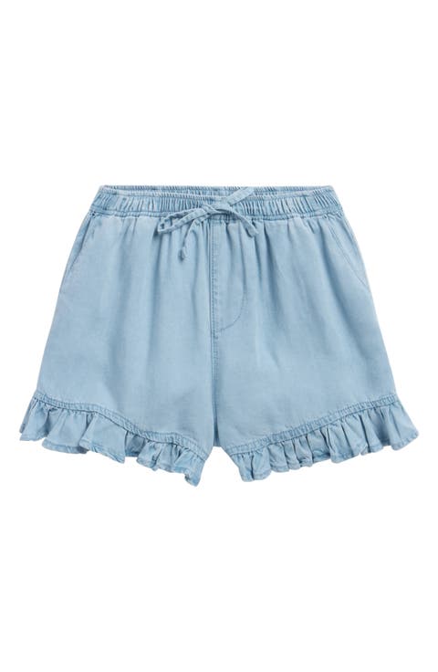 Kids' Chambray Ruffle Hem Shorts (Big Kid)