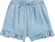 Tractr Kids' Chambray Ruffle Hem Shorts