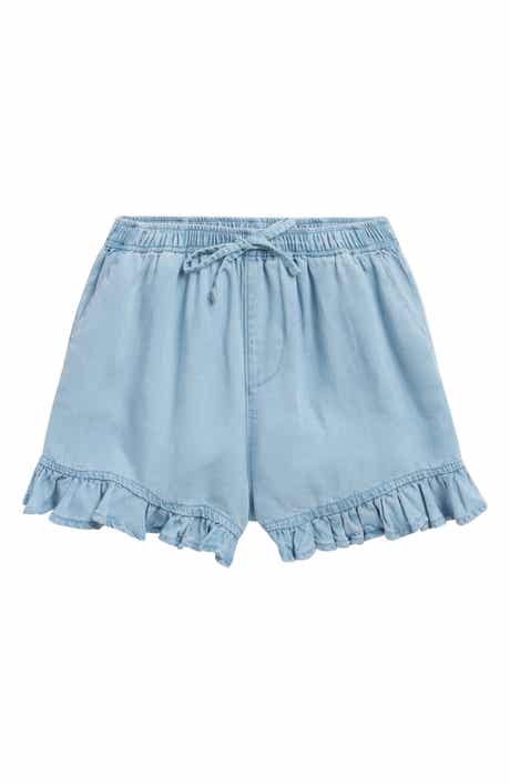 Tractr Kids' Chambray Ruffle Hem Shorts