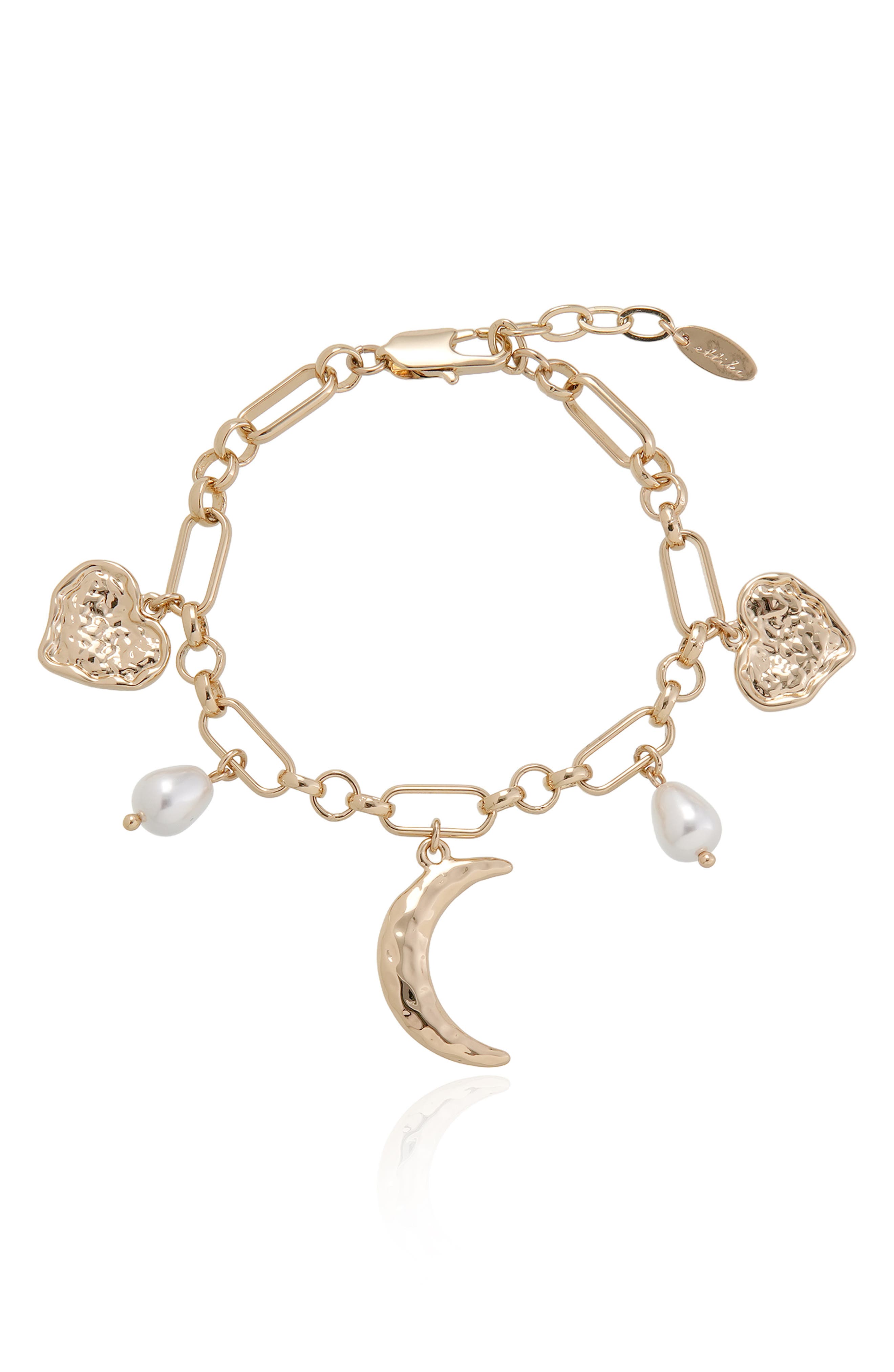 Celestial Imitation Pearl Charm Bracelet