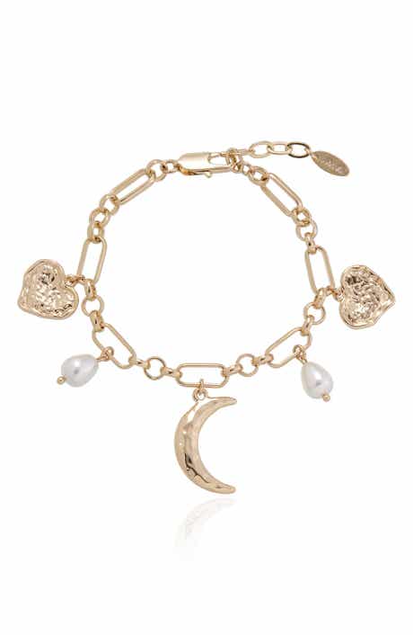 Celestial Imitation Pearl Charm Bracelet