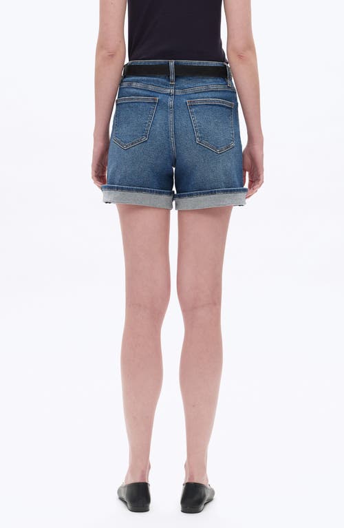 Bayeas High Waist Cuffed Denim Shorts In Blue