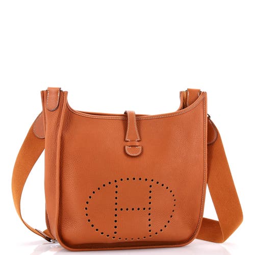 Pre-owned Hermes Hermes Evelyne Bag Gen Iii Clemence Pm In Gold