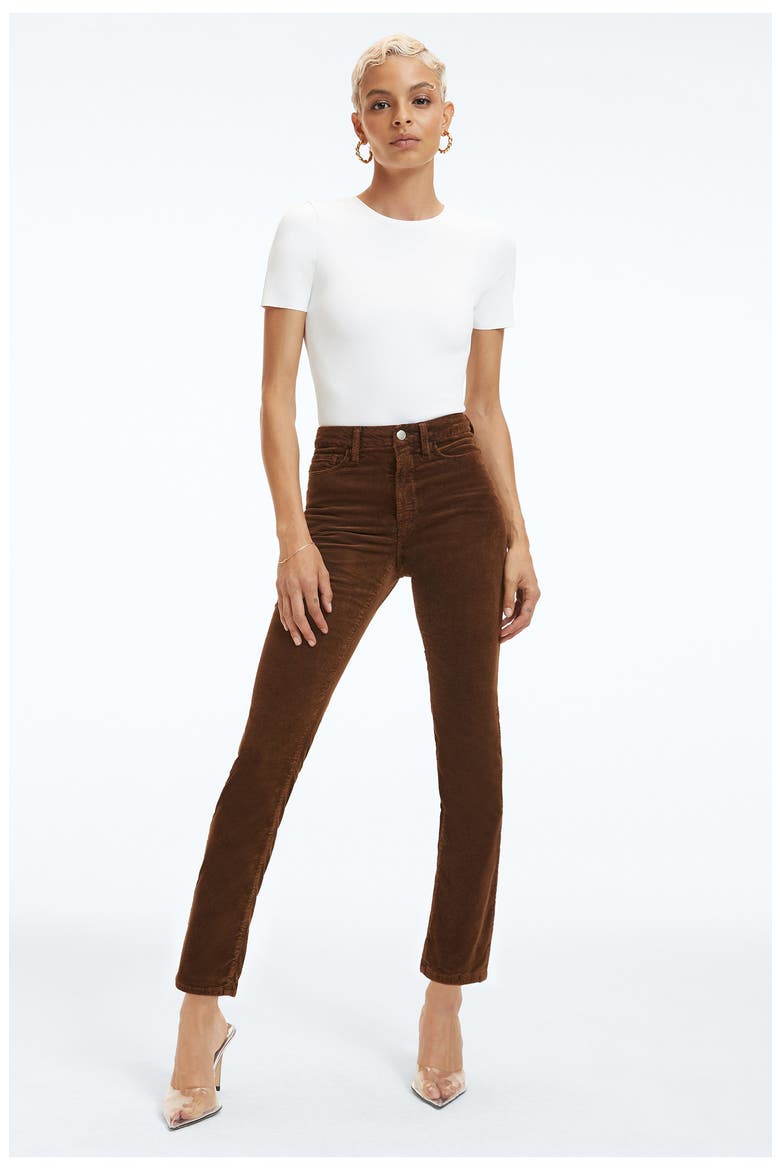 Good Classic High Waist Straight Leg Corduroy Jeans, Alternate, color, MOCHA001