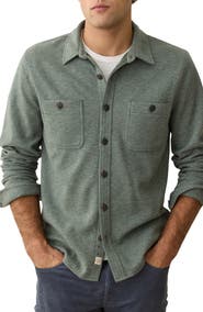 Marine Layer Pacifica Knit Flannel Button-Up Overshirt