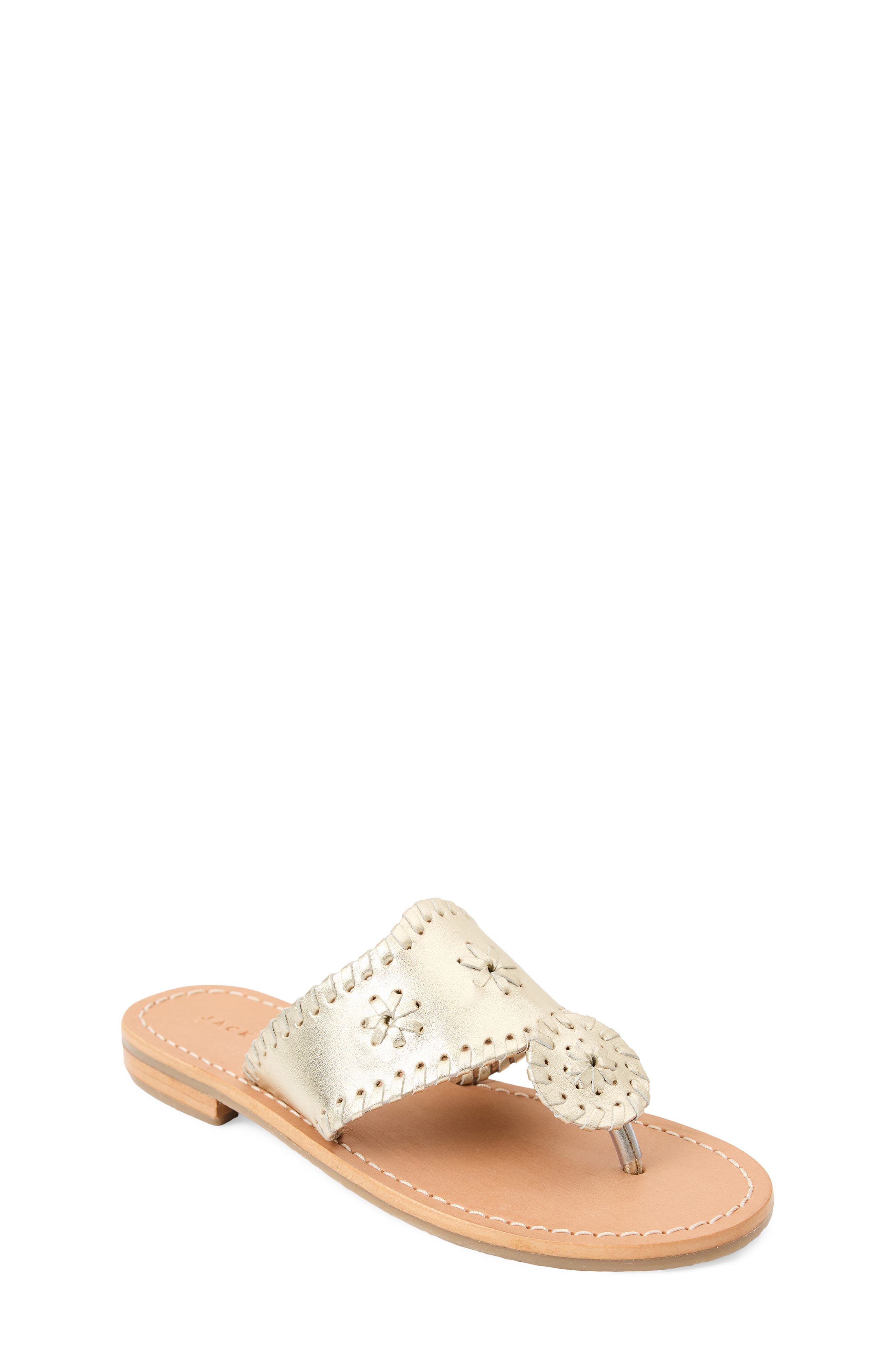 Jack Rogers Kids' Jacks Flip Flop, Main, color, Platinum