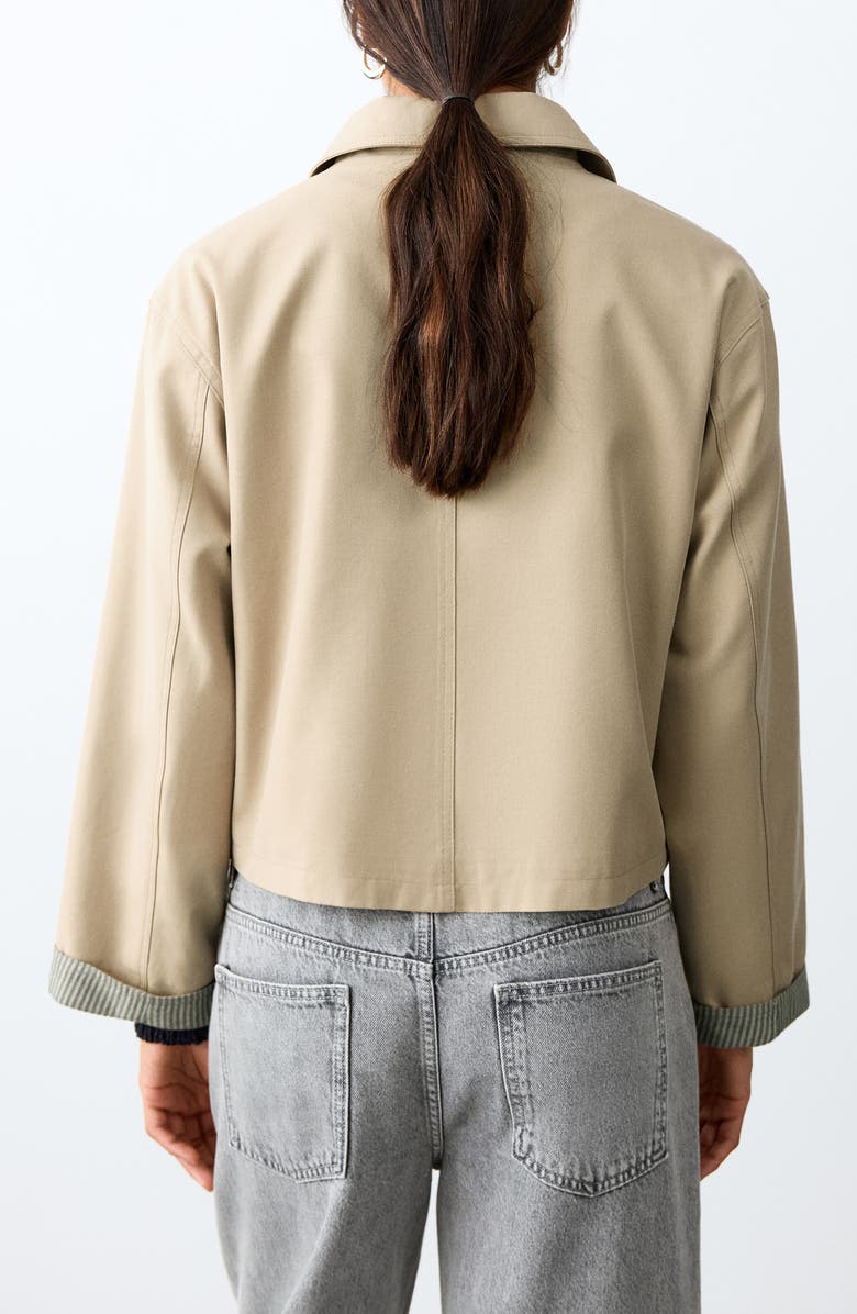 MANGO TEEN Classic Crop Trench Jacket, Alternate, color, Beige