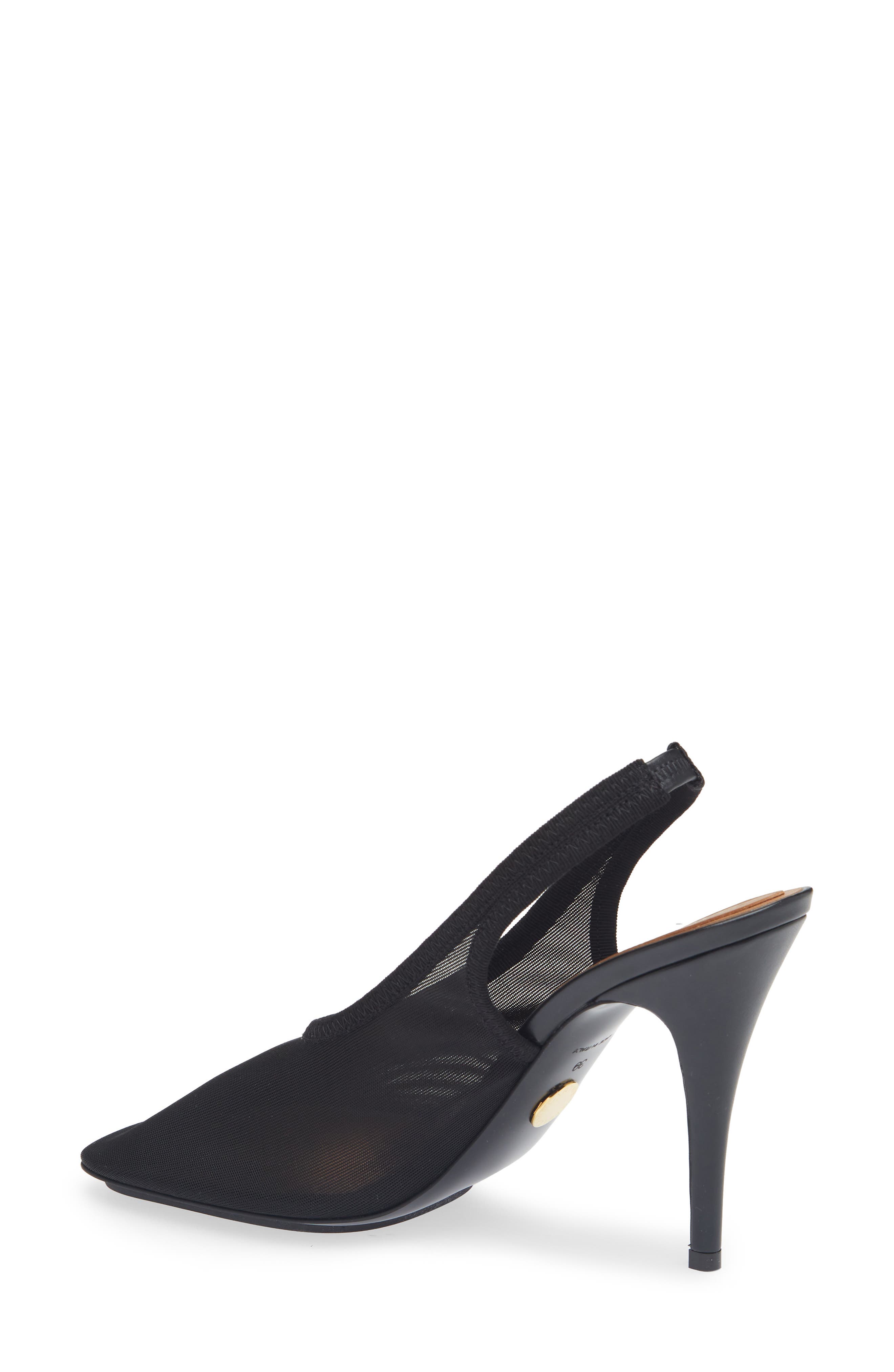 Stella McCartney Stretch Mesh Slingback Pump, Alternate, color, Black