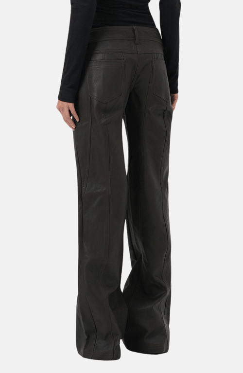 Ow Collection Jade Low-waist Pants In Brown