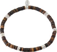 Jan Leslie Heisha Shell With Sterling Silver Bead Stretch Bracelet