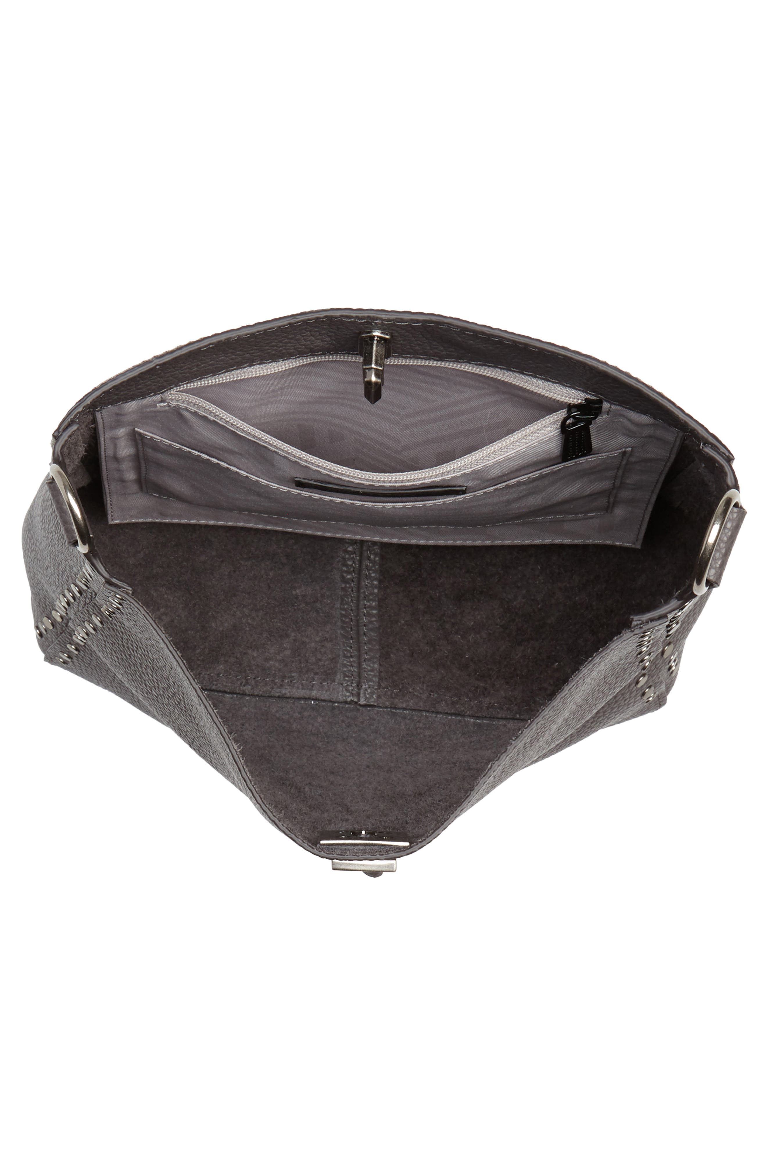 Small Darren Leather Feed Bag, Alternate, color, NEW GREY
