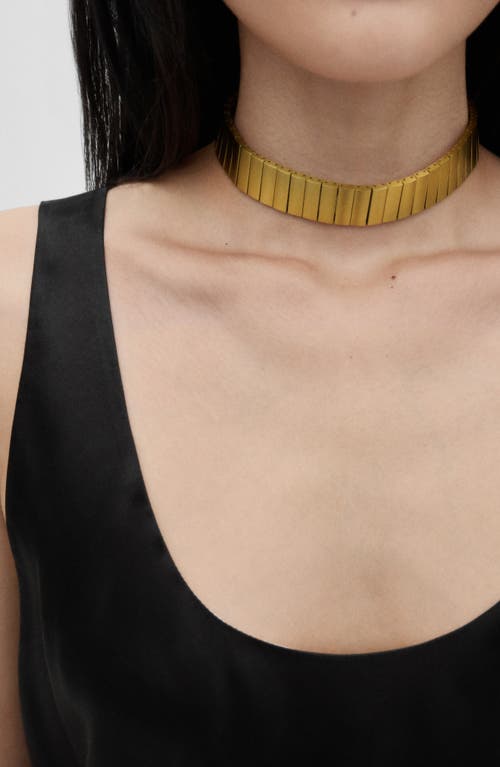 Mango Rectangular Link Choker Necklace In Gold