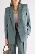 Chloé Double Breasted Light Wool Gabardine Blazer