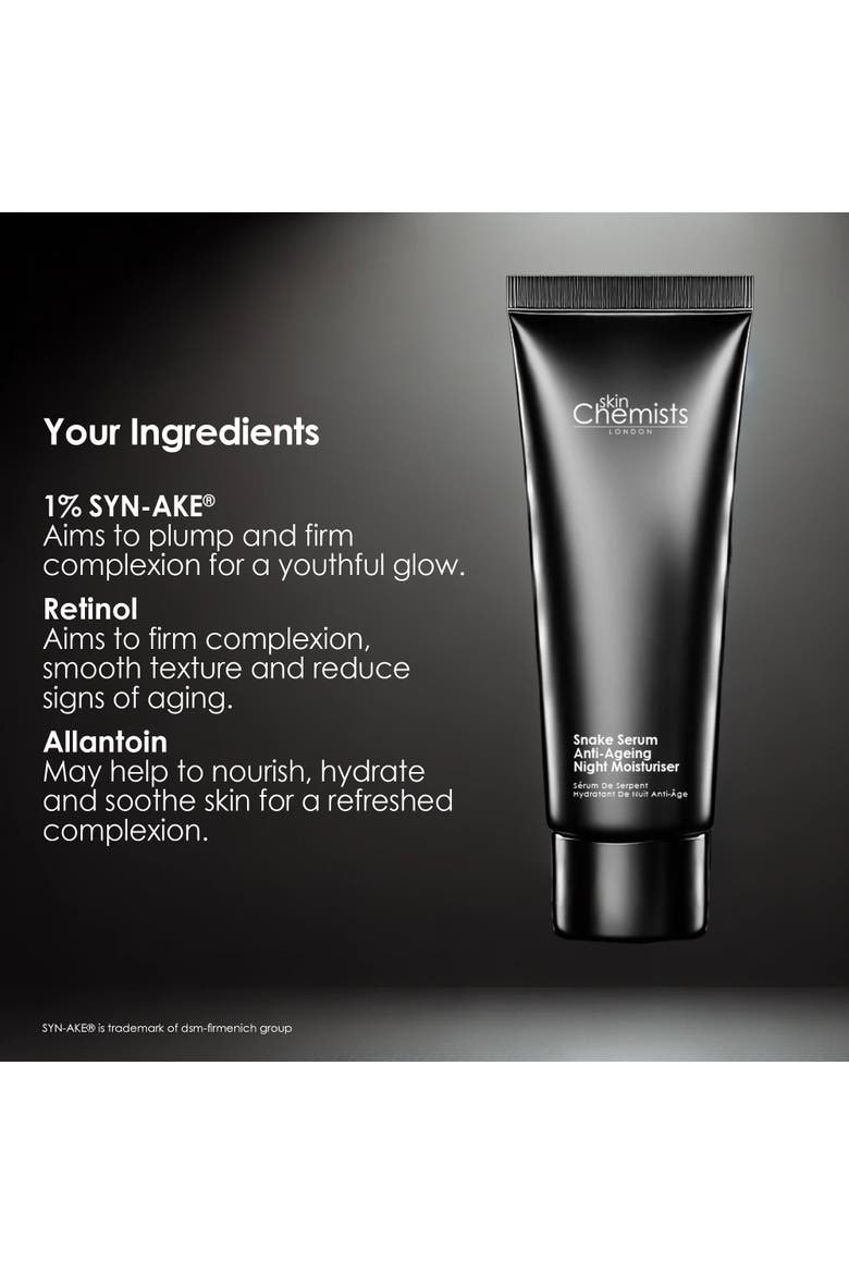 Snake Serum Anti-Aging Night Moisturizer 50ml for Fine Lines & Wrinkles, Loss of Firmness, Alternate, color, White