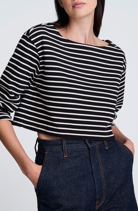 Stripe Cotton Crop Top