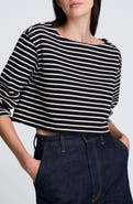 Kenneth Cole Stripe Cotton Crop Top