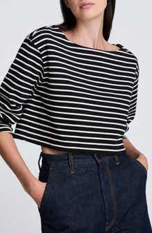 Kenneth Cole Stripe Cotton Crop Top