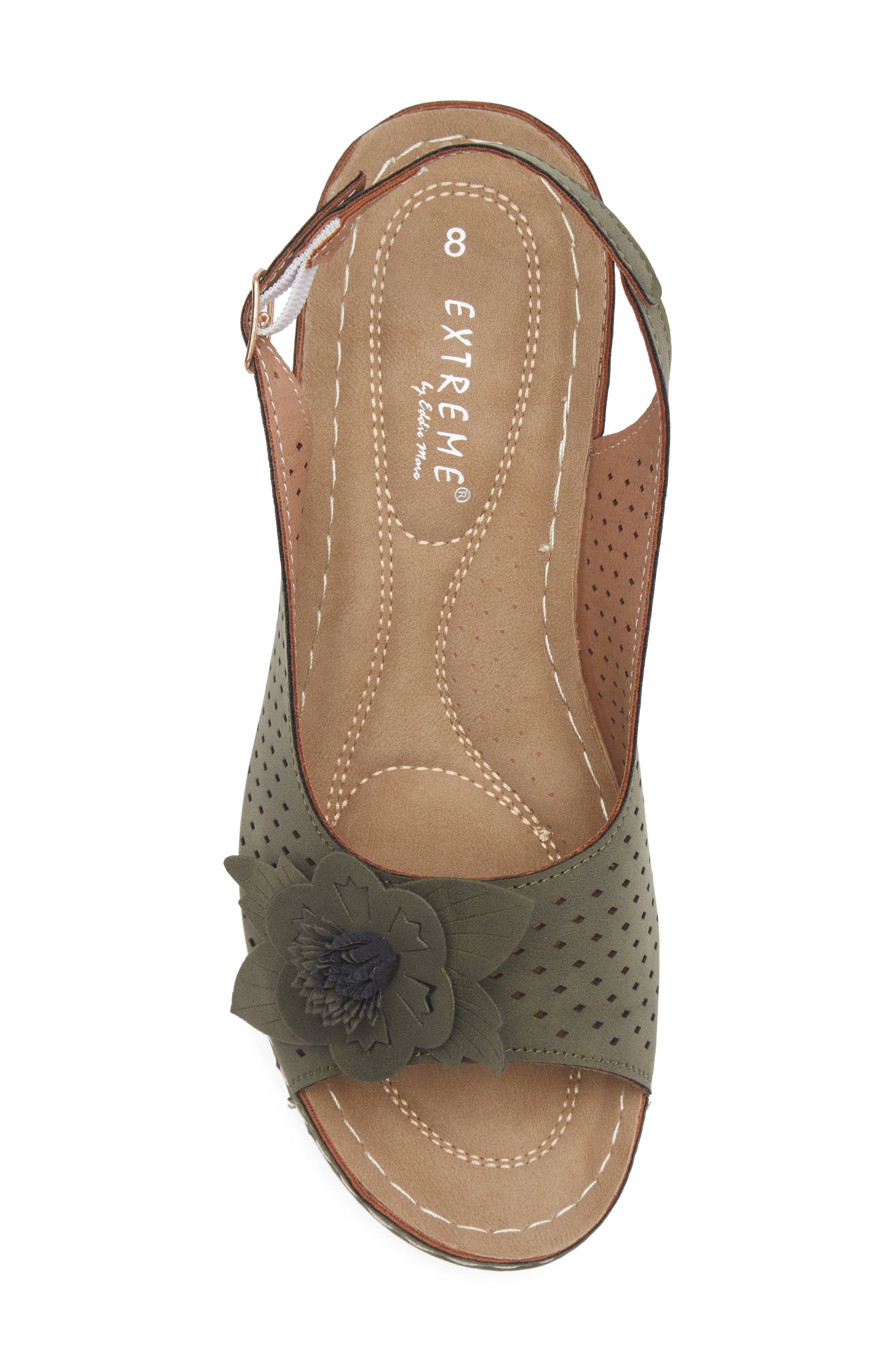 Bethea Floral Appliqué Slingback Sandal, Alternate, color, GREEN