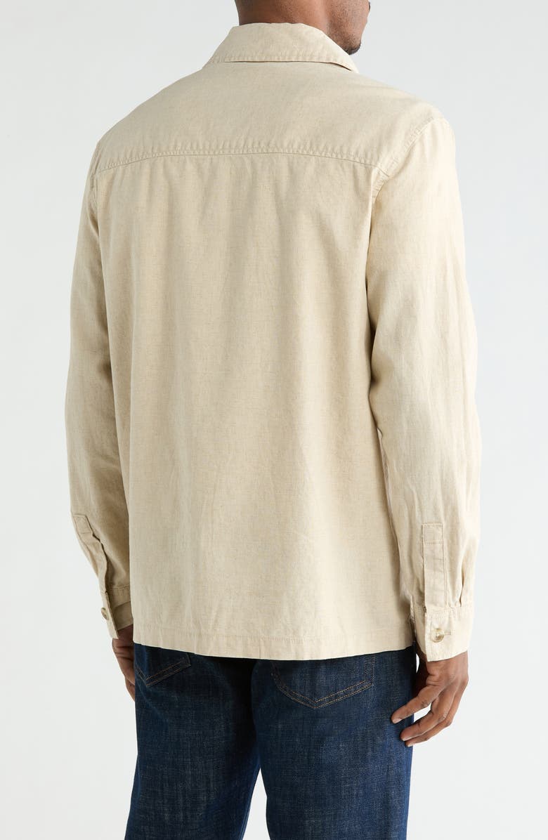 14th & Union Linen & Cotton Shirt Jacket, Alternate, color, Beige Birch