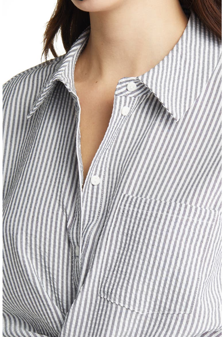 Oca Stripe Crop Top, Alternate, color, NAVY BLAZER STRIPES SNOW WHITE