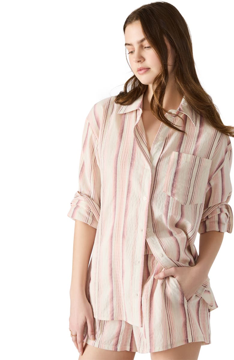Steve Madden Murphy Stripe Button-Up Shirt, Alternate, color, 