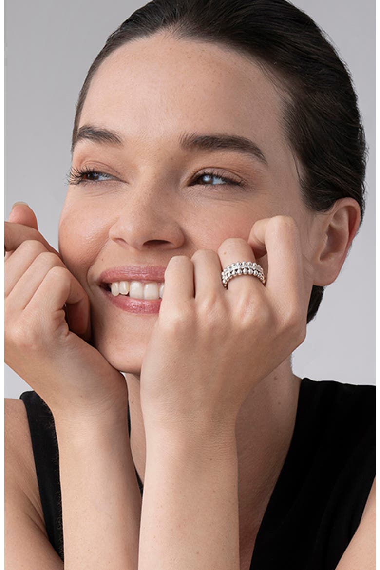 Caviar Spark Pavé Diamond Band Ring, Alternate, color, SILVER