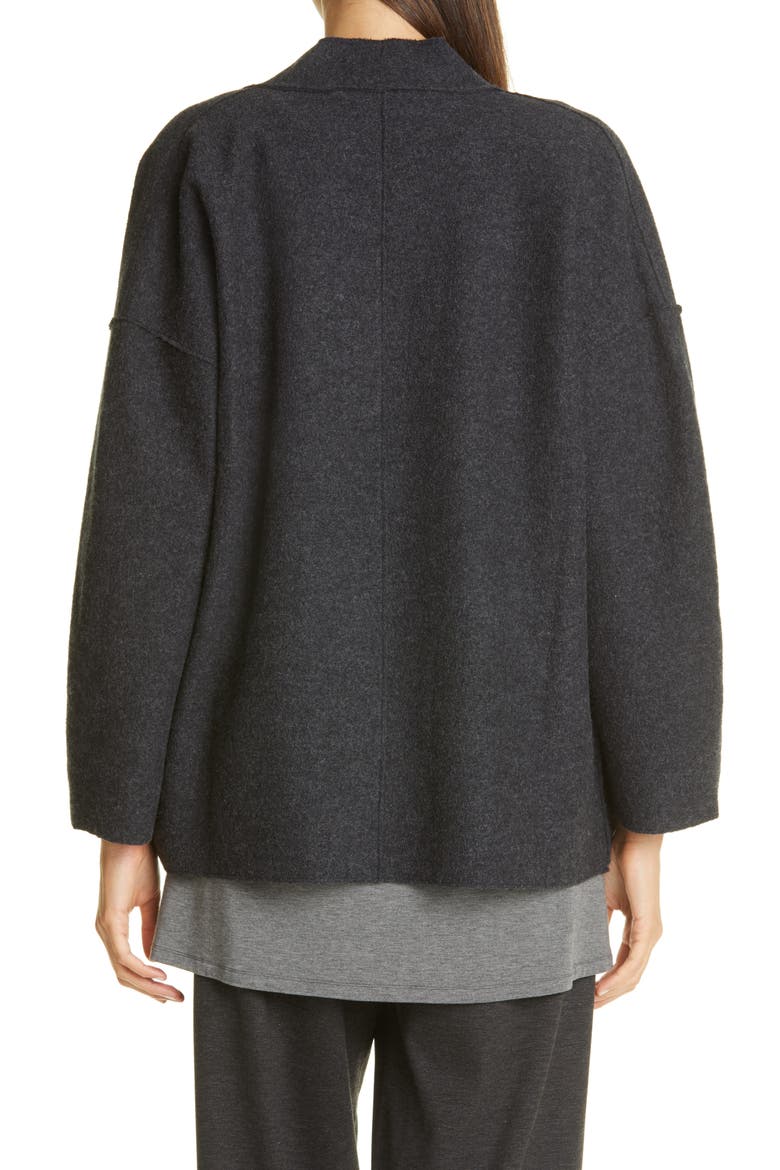 Lightweight Boiled Wool Jacket, Alternate, color, CHARCOAL
