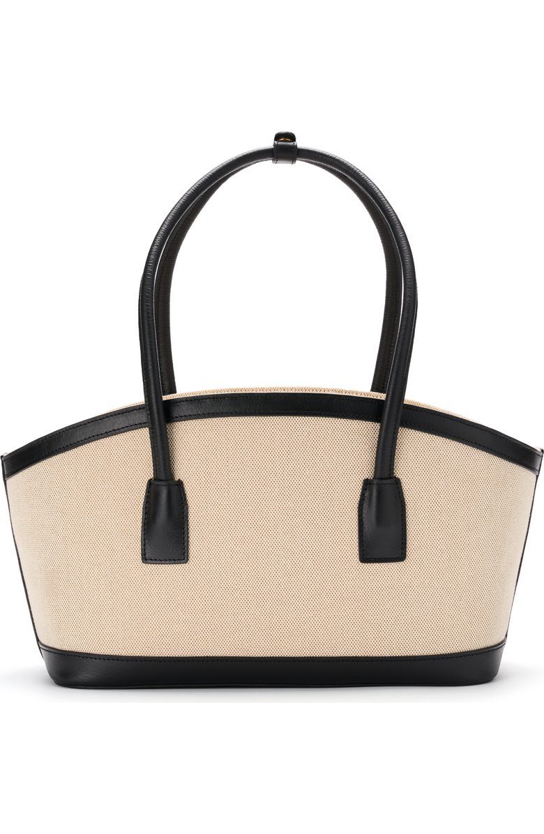 JURGI TAVO Canvas Tote with Leather Trim, Alternate, color, Beige/Black