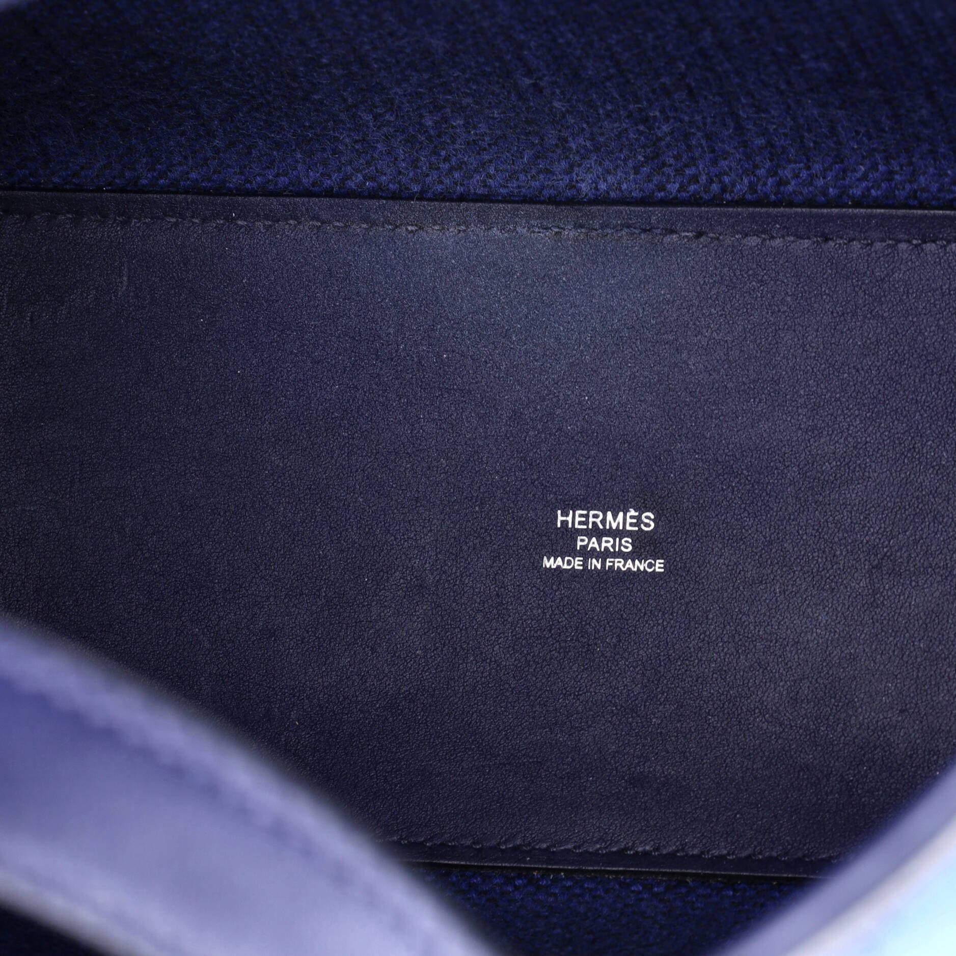 Cabas H en Biais Tote Canvas with Leather 27, Alternate, color, Blue