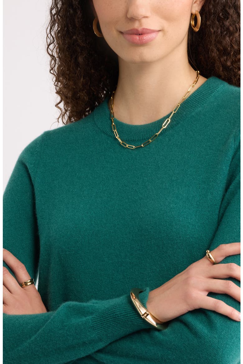 Cashmere Crewneck Sweater, Alternate, color, GREEN AVENTURINE